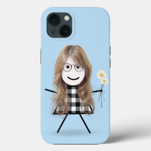 Stick Girl with Daisies iPhone 13 Case