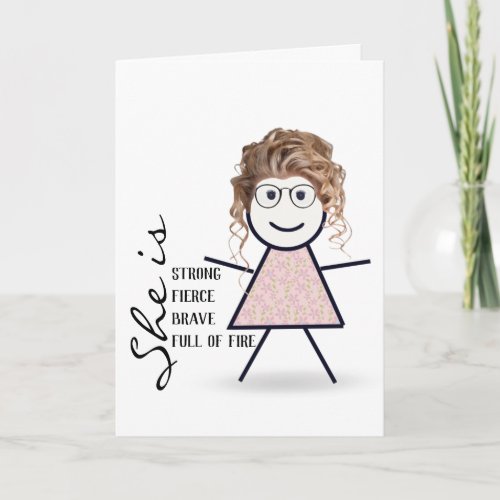 Stick Girl with Hair For Sister  Card