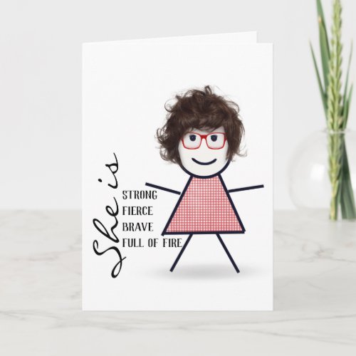 Stick Girl with Hair For Sister Card