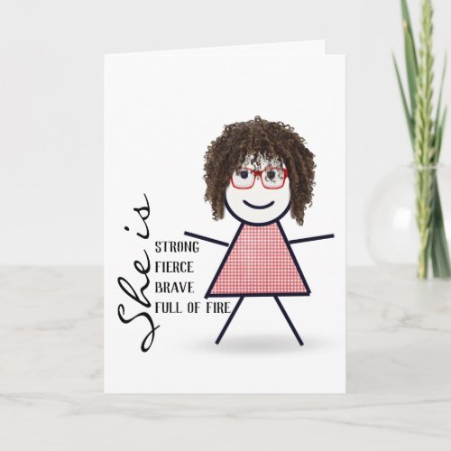 Stick Girl with Hair For Sister Card