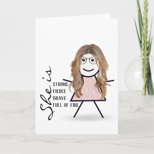 Stick Girl with Hair For Sister Card