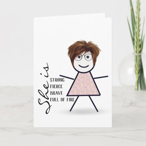 Stick Girl with Hair For Sister Card