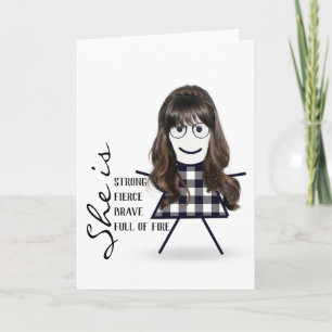 Stick Girl with Long Hair For Sister Card