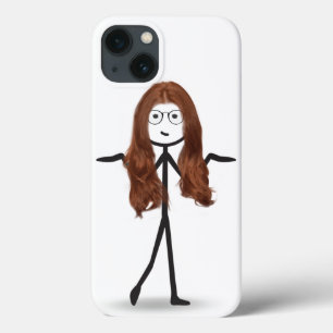 Stick Girl With Red Hair iPhone 13 Case