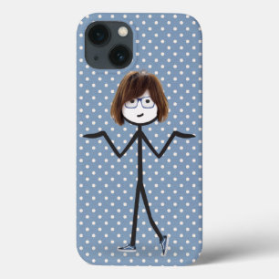 Stick Girl With Sneakers on Dots iPhone 13 Case