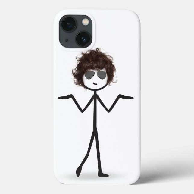 Stick Girl With Sunglasses and Hair  Case-Mate iPhone Case (Back)