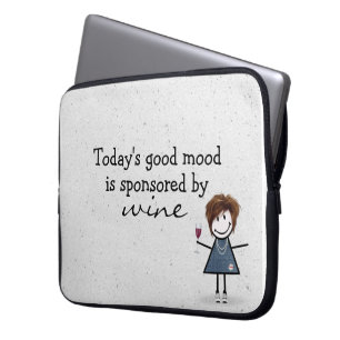 Stick Girl With Wine and Sneakers Laptop Sleeve