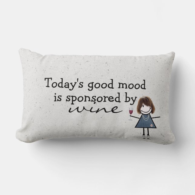 Stick Girl With Wine and Sneakers  Lumbar Pillow (Front)