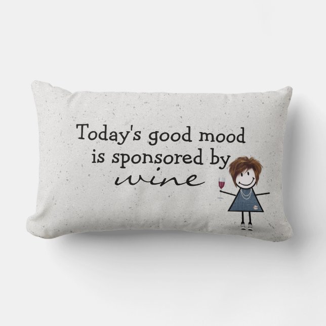 Stick Girl With Wine and Sneakers  Lumbar Pillow (Front)