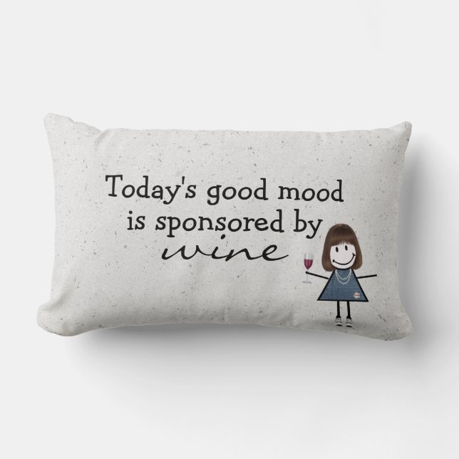 Stick Girl With Wine and Sneakers   Lumbar Pillow (Front)