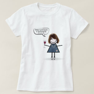 Stick Girl With Wine and Sneakers T-Shirt