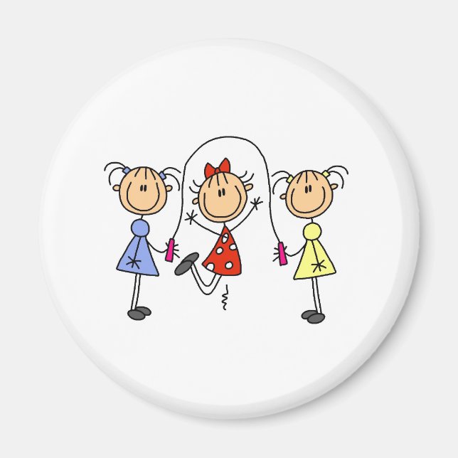 Stick Girls Jumping Rope Magnet (Front)