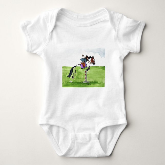 STICK HORSE Pony Showjumping Baby Bodysuit (Front)