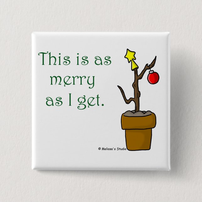 Stick in a Pot Christmas Button (Front)