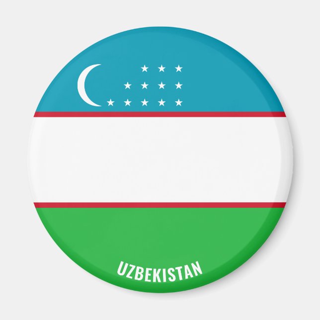 "Stick It" Charming Uzbekistan Patriotic Magnet (Front)