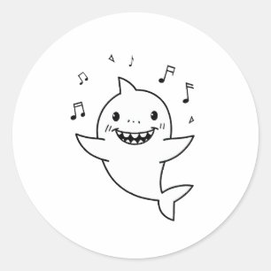 Stick It Like a Cool Mom! This Singing Mama Shark Classic Round Sticker