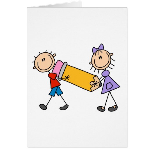 Stick Kids With Pencil (Front)
