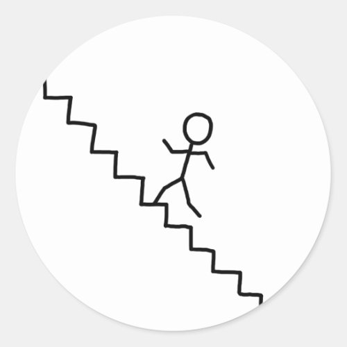 Stick man going up the stairs sticker