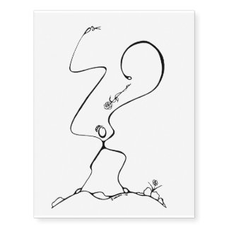 Stick Man sniffing Rose. Temporary Tattoos