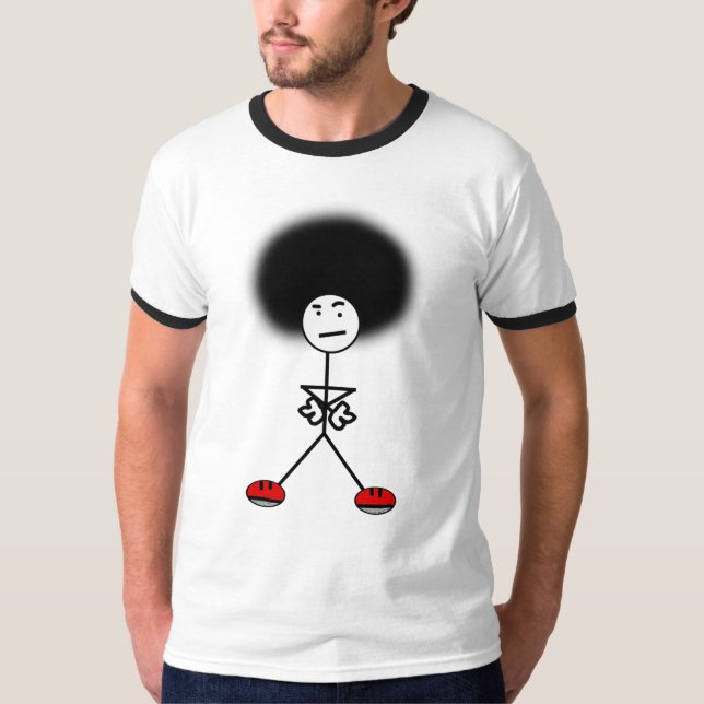 Stick Man With an Afro T-Shirt (Front)