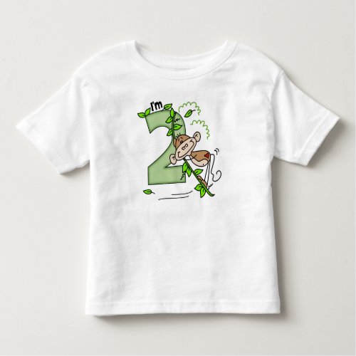 Stick Monkey Swing 2nd Birthday Toddler T_shirt