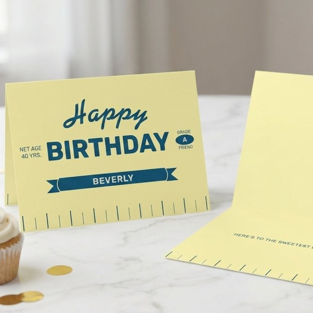 Stick of Butter Personalized Yellow Fun Birthday Card (Butter them up with this funny personalized stick of butter birthday card!)