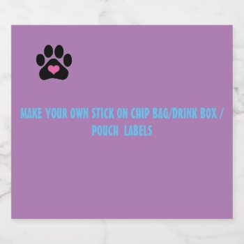 Stick On Chip Bag Labels/drink Box/pouch Label by CREATIVEPARTYSTUFF at Zazzle