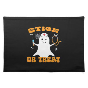 Stick or Treat Nurse Funny Halloween Costume Essen Cloth Placemat