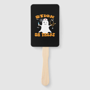 Stick or Treat Nurse Funny Halloween Costume Essen Hand Fan