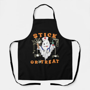 Stick or Treat Nurse Spooky Nurse Costume Funny Ha Apron