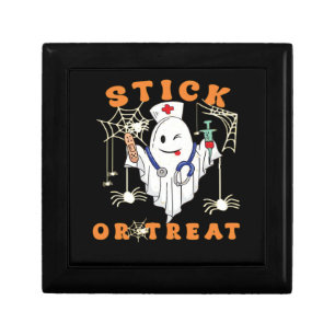 Stick or Treat Nurse Spooky Nurse Costume Funny Ha Gift Box