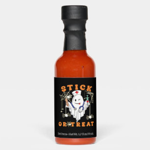 Stick or Treat Nurse Spooky Nurse Costume Funny Ha Hot Sauces