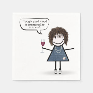 Stick Party Girl in Sneakers with Wine Napkins