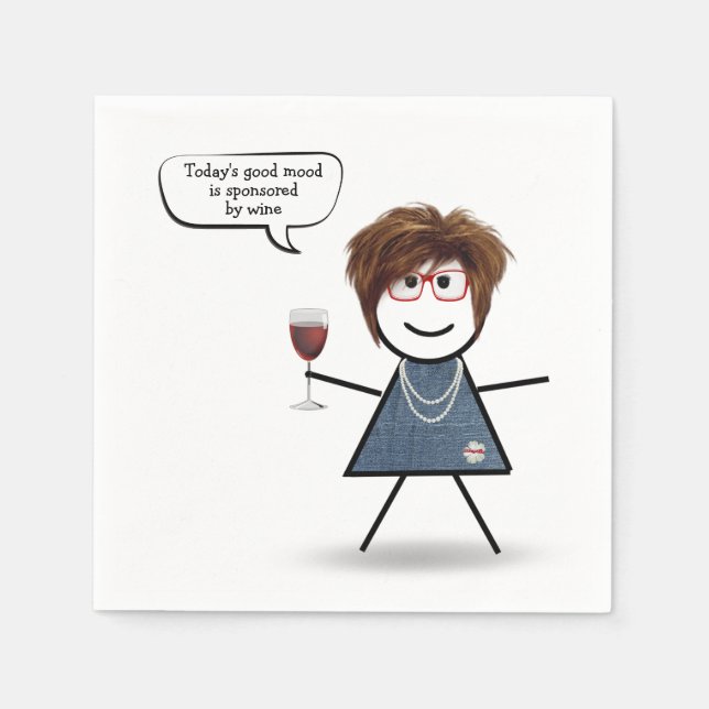 Stick Party Girl with Red Wine Napkins (Front)