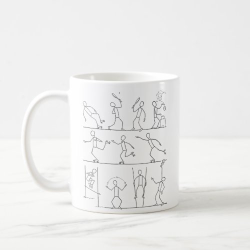 Stick People Human Body Poses Illustration Art Coffee Mug