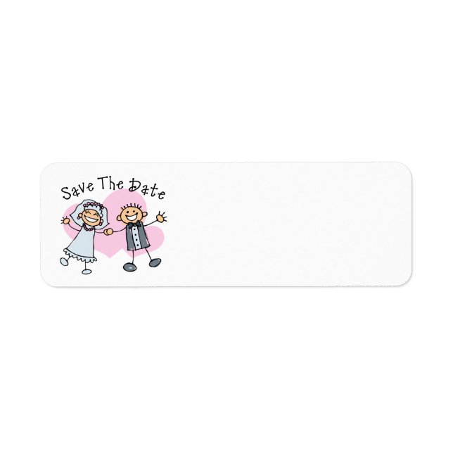 Stick People Save The Date Label (Front)