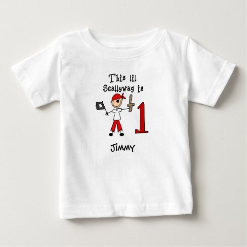 Stick Pirate 1st Birthday Baby T_Shirt