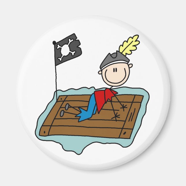 Stick Pirate On Raft Magnet (Front)