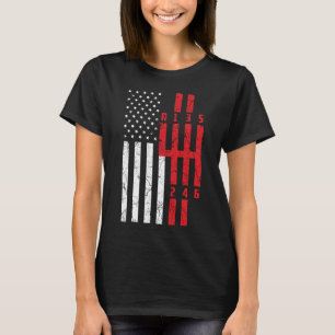 Stick Shift American Flag 6 speed ford mustang CT T-Shirt
