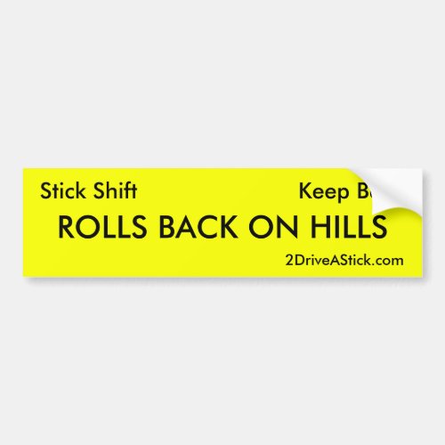 Stick Shift Bumper Sticker