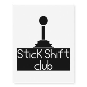 Stick shift temporary tattoos
