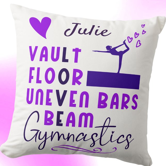 Stick the Landing 🏅 Love Gymnastics   Throw Pillow (Creator Uploaded)