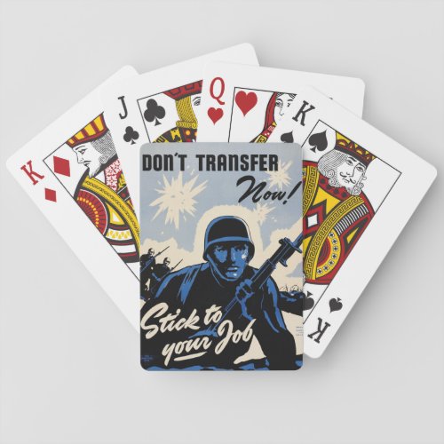 Stick to the Job American Warriors on Battlefield Playing Cards