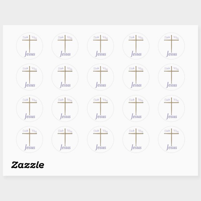 Stick with Jesus Christian Drummer Stainless Classic Round Sticker (Sheet)