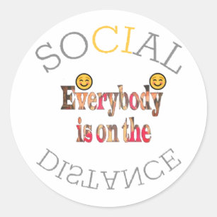 Stick with Social Distance Classic Round Sticker