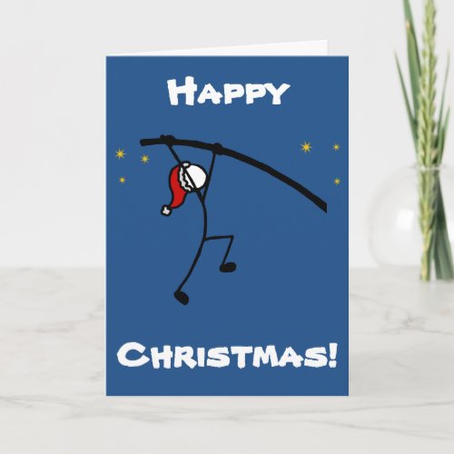 Stick_With_Sport Christmas Santa Pole Vault Custom Holiday Card