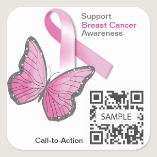 Sticker2 Template Breast Cancer Awareness Square Sticker