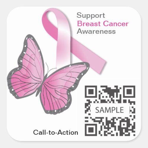 Sticker2 Template Breast Cancer Awareness Square Sticker