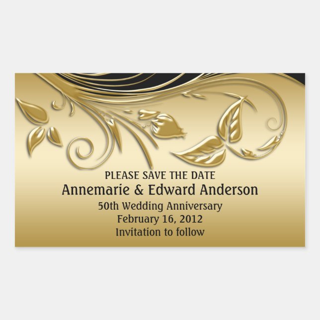 Sticker - 50th Wedding Anniversary Save The Date (Front)