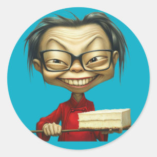 Sticker. A cheerful cook. Classic Round Sticker